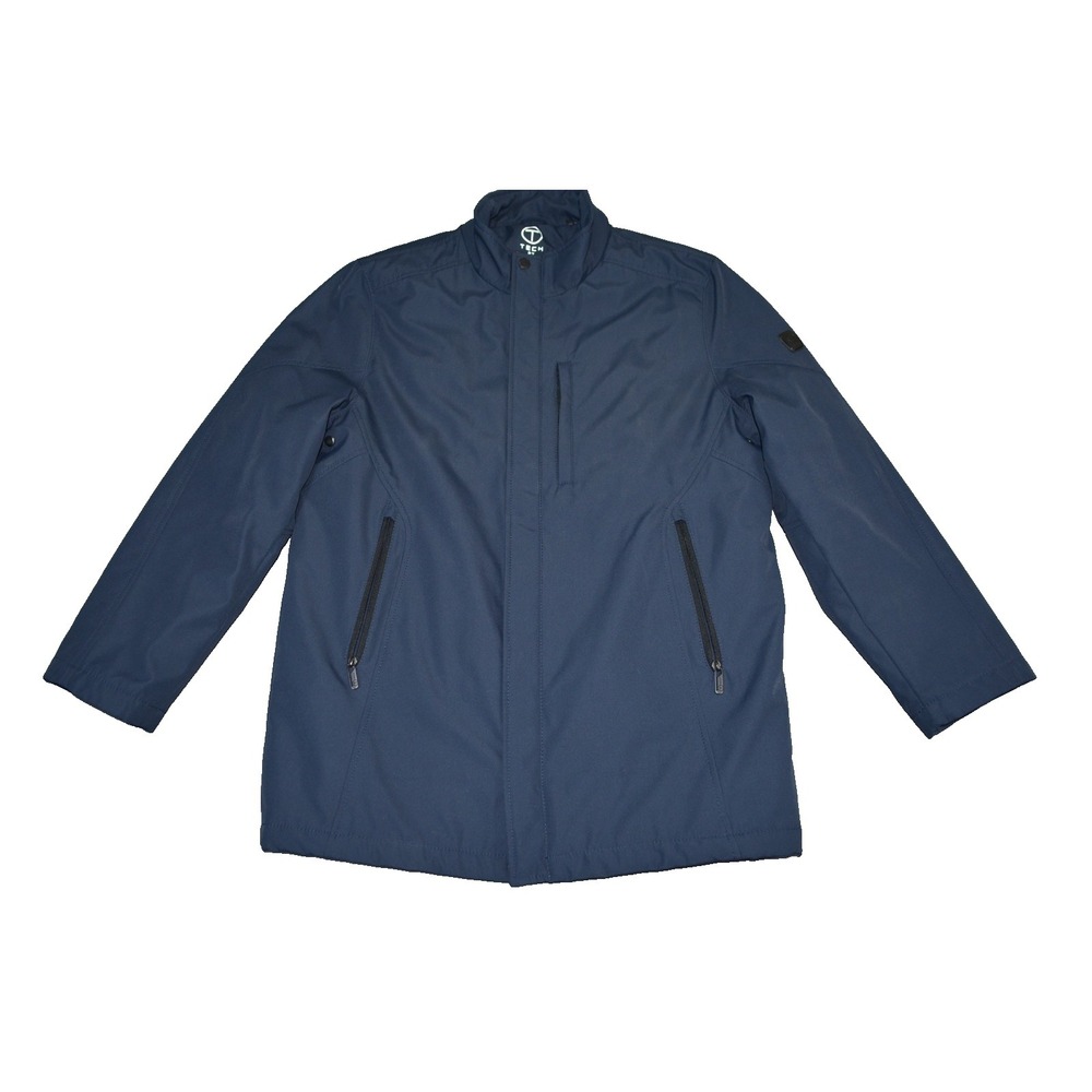 Tumi T Tech Jacket Mens Medium Blue Bonded Insulated Full Zip Travel